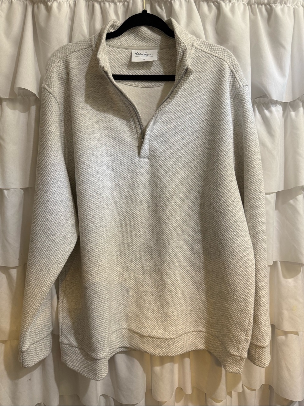 Walter Hagen Cream Textured Half-Zip Sweater